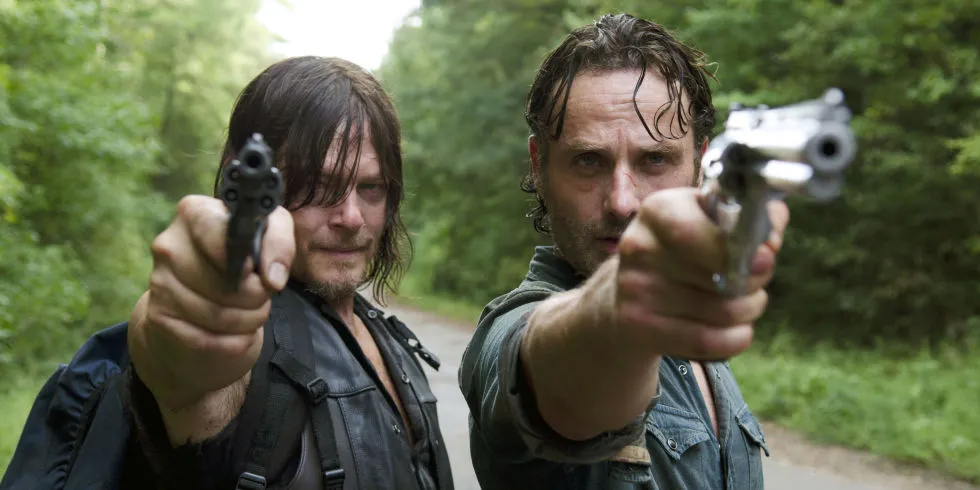 rick and daryl guns up.jpg