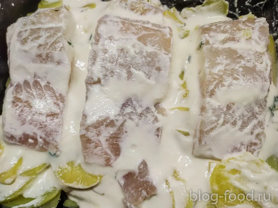 Pike perch with potatoes in cream sauce