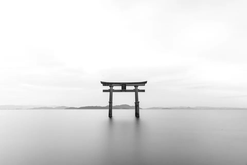 Tori, Japanese, Shrine, Torii, Black And White