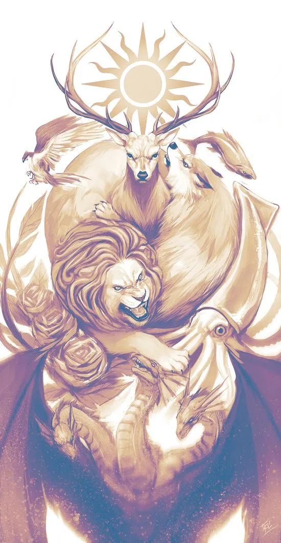 Uma série de ilustrações de Game Of Thrones de diferentes autores e estilos.