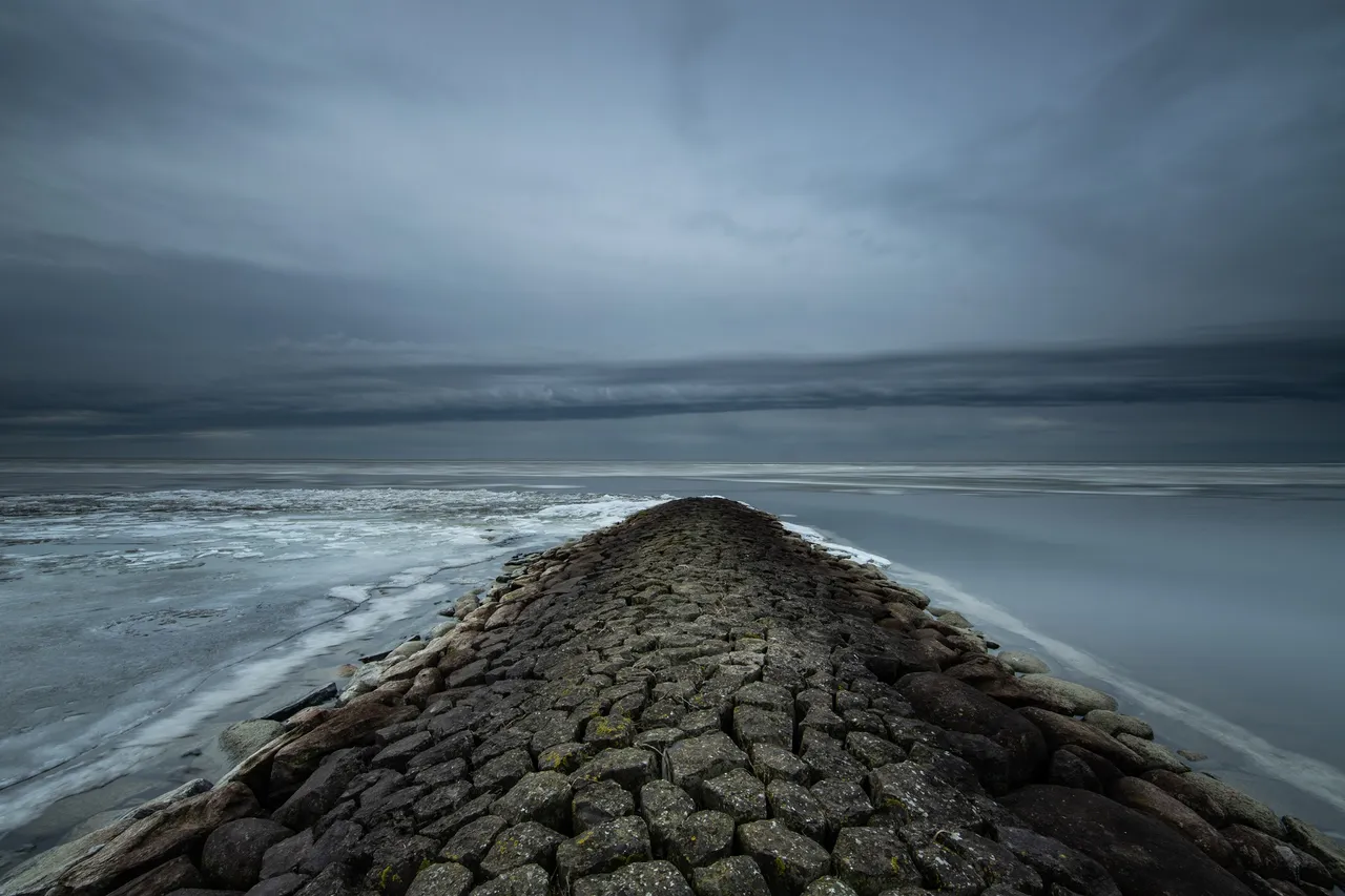 Rain clouds rolling in across the IJsselmeer lake!