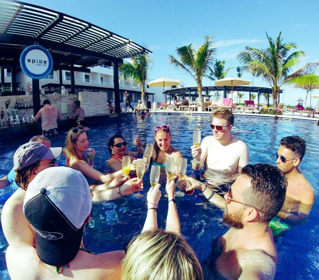 A champagne toast is a perfect start to any pool party!