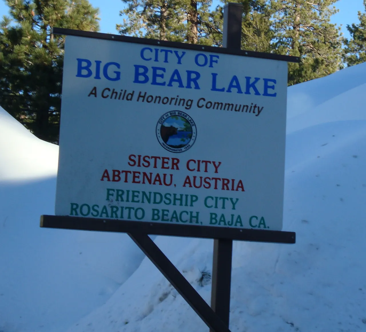 Arriving at big Bear Lake...