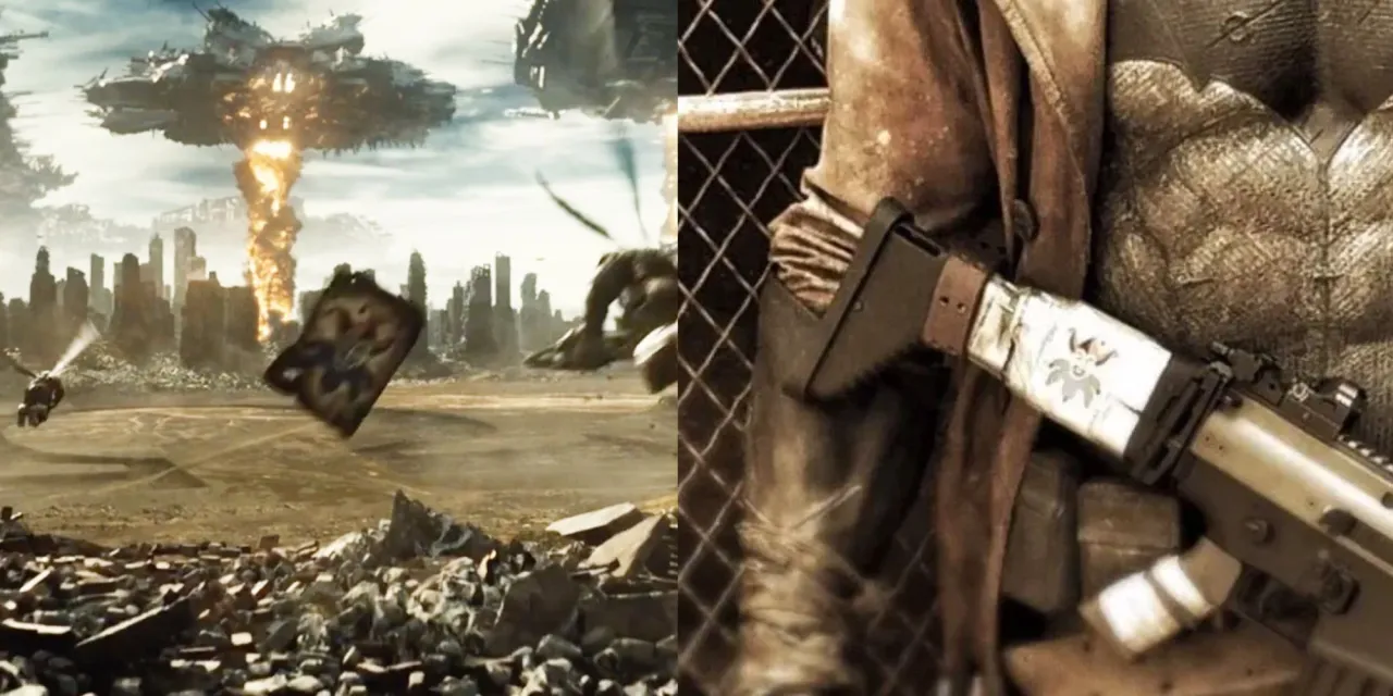 AJokerCardinZackSnydersJusticeLeaguecomparedwiththecardtapedtoKnightmareBatmansrifle.jpg