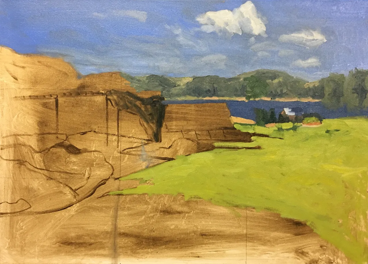 5. Work Into The Greens. Painting Tutorial - Secrets On The Lake.JPG