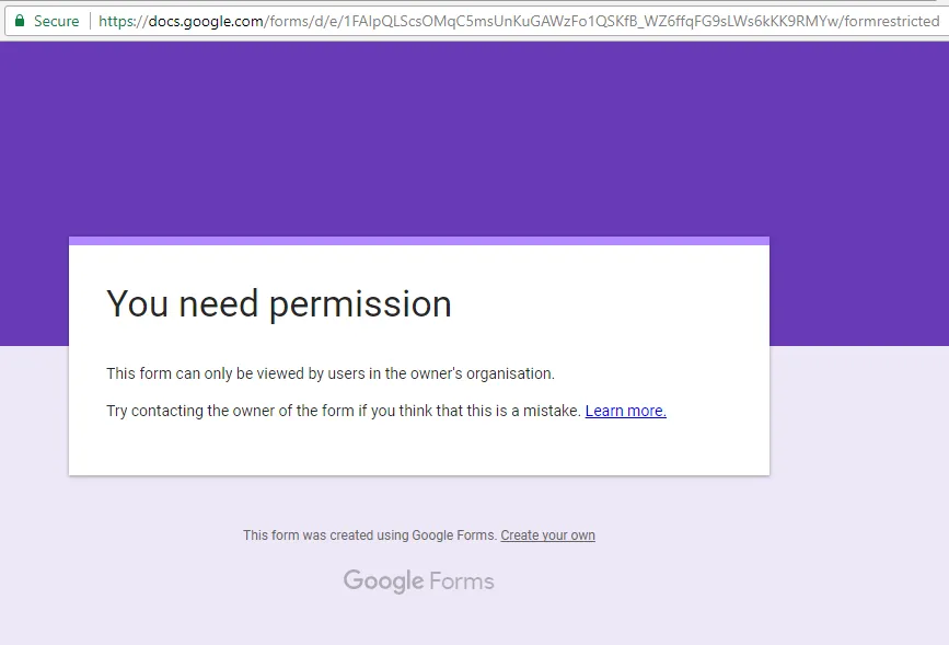 Error page