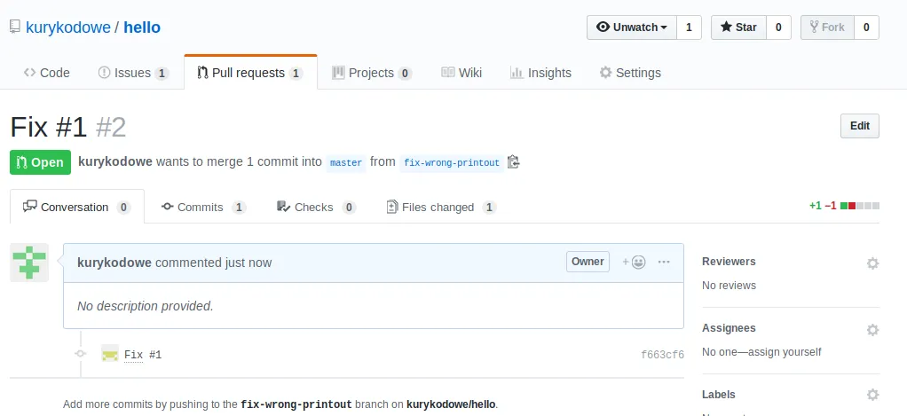 Pull request view