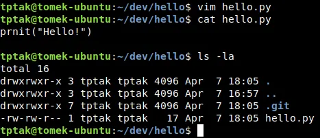 Creating hello.py
