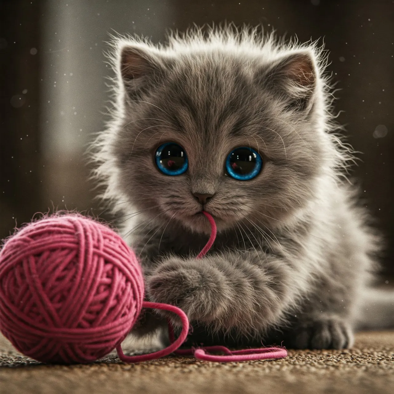 2. Cat Playing with a Ball of Wool with Big Eyes.jpeg