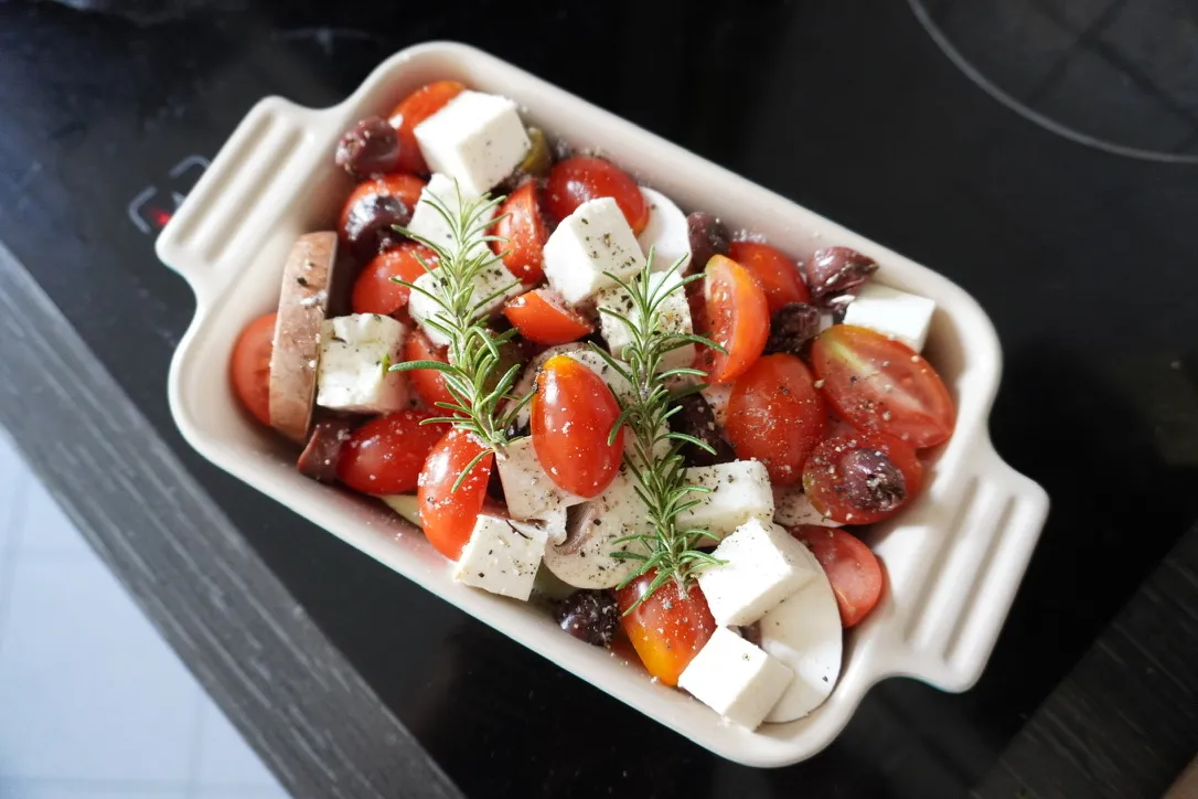 Tomato and feta gratin