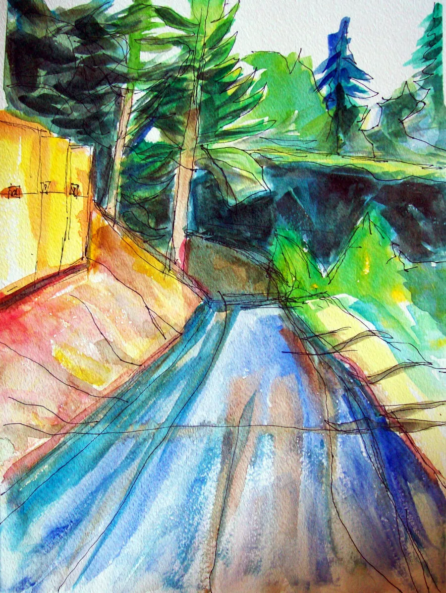 brian_forrest_bellevue_shoreland_drive_down_the_hill_ink_watercolor_15x11_w.jpg