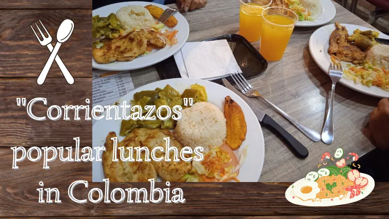 Corrientazos, popular lunches in Colombia.png