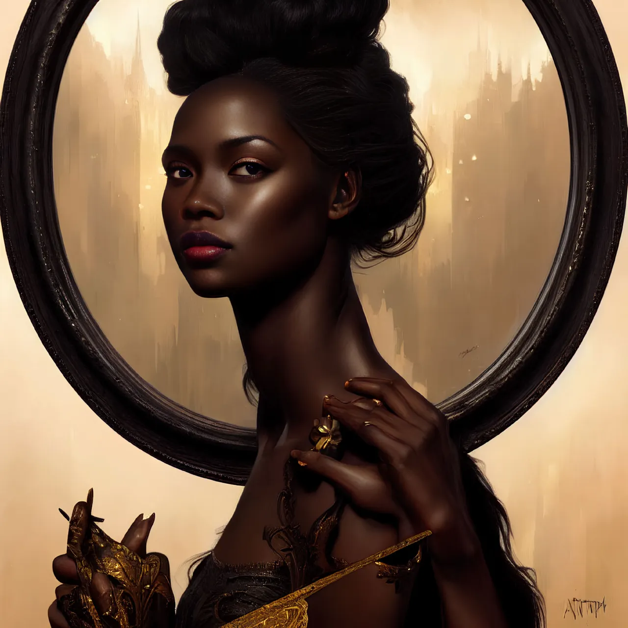 BeautifulAfricanPrincessLookingInMirror.jpg