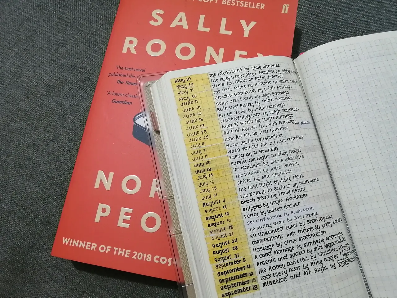 reading list and Sally Rooney Normal People.jpg