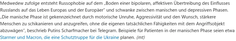 Abb. 4 Braucht Europa einen Medwedew als Anschauungsunterricht und  letzte Warnung, nachdem die intellektuellen Eliten der Gutmenschen, weitgehend verTROLLt geworden sind?