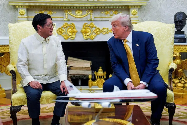 President Ferdinand "Bongbong" Marcos Jr. meets with US President Donald Trump in the Oval Office at the White House in Washington, D.C., July 22, 2025. REUTERS/ Kent Nishimura