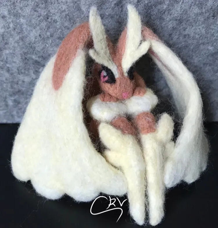 Needle felted Lopunny from Pokemon by Sharklize.jpg