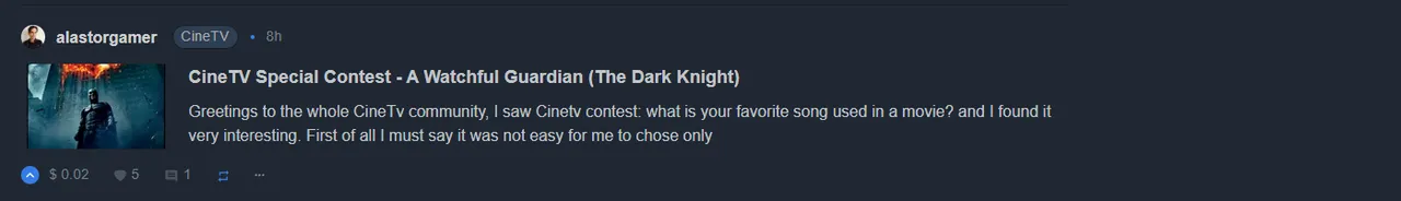 @alastorgamer CineTV Special Contest - A Watchful Guardian (The Dark Knight)