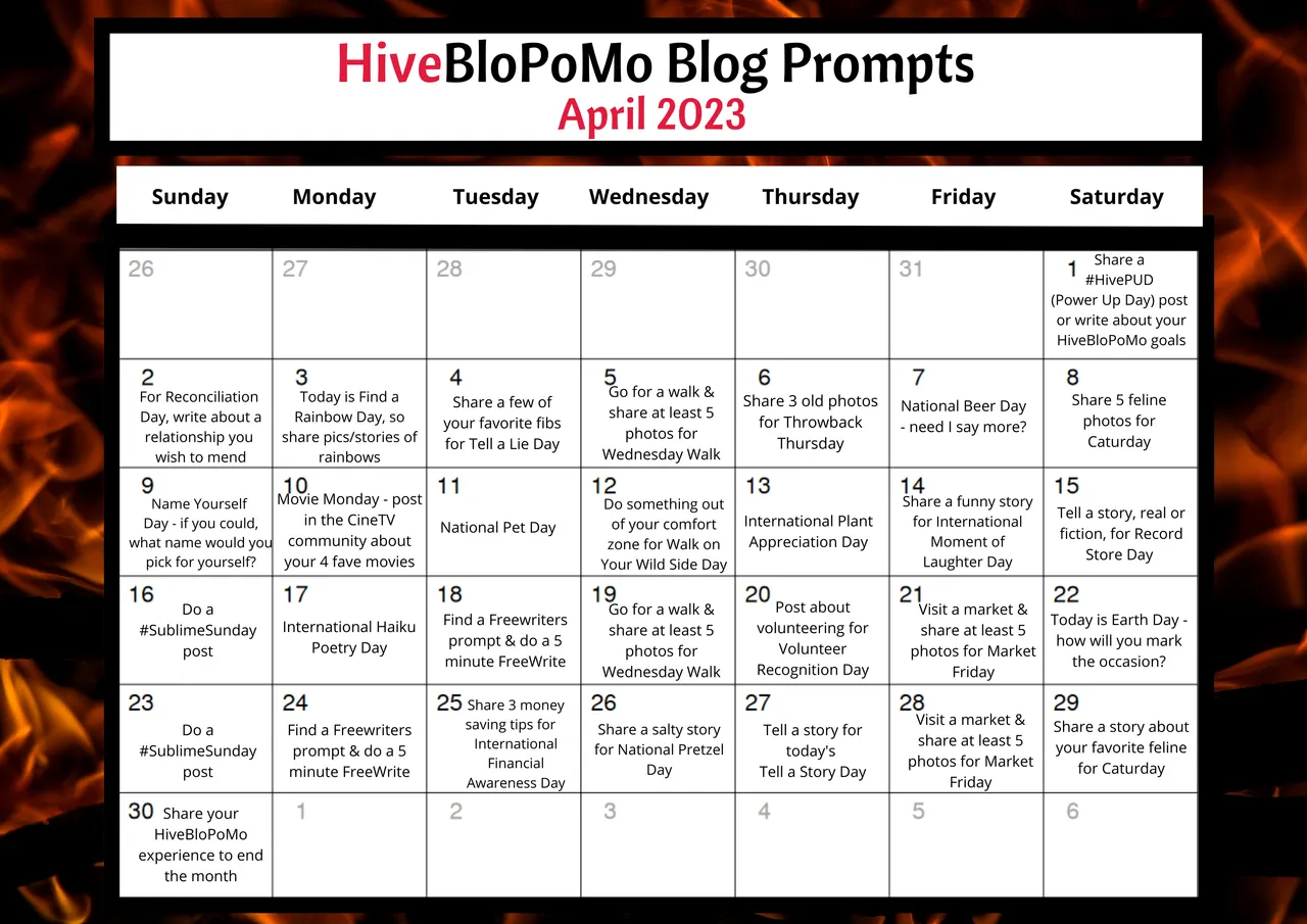 HiveBloPoMo for April 2023 Prompt Calendar.png