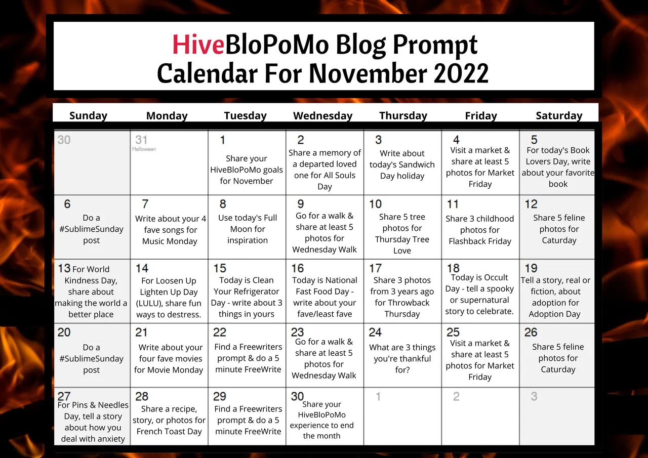 HiveBloPoMo November 2022 Calendar.png