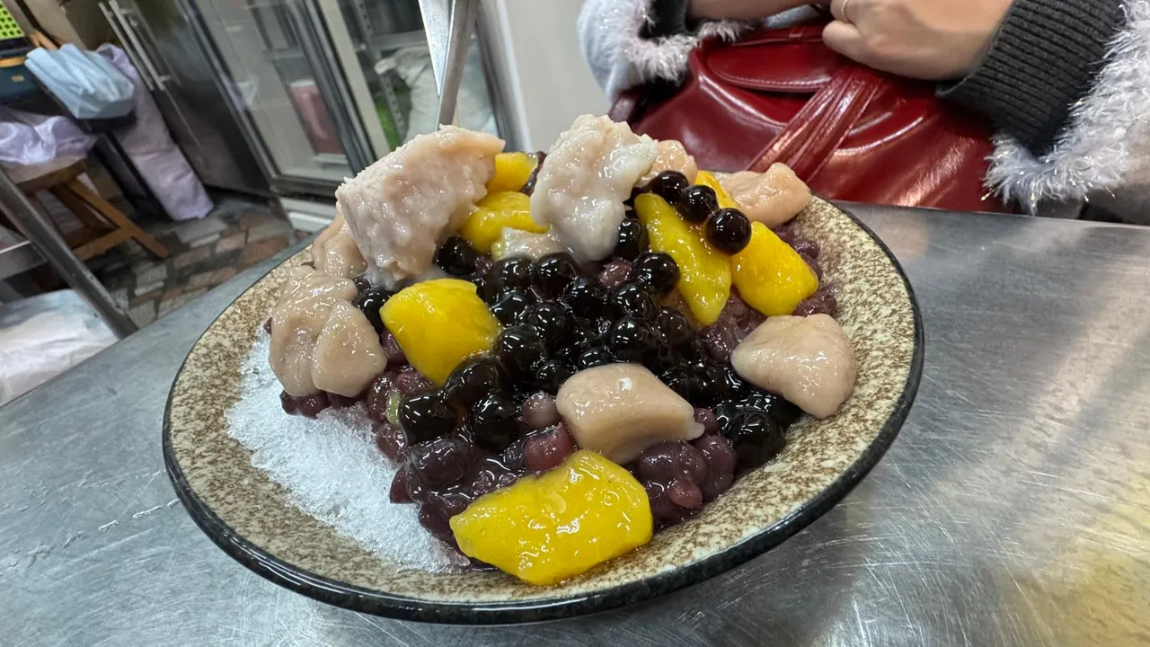 Ending off the meal with yam balls dessert