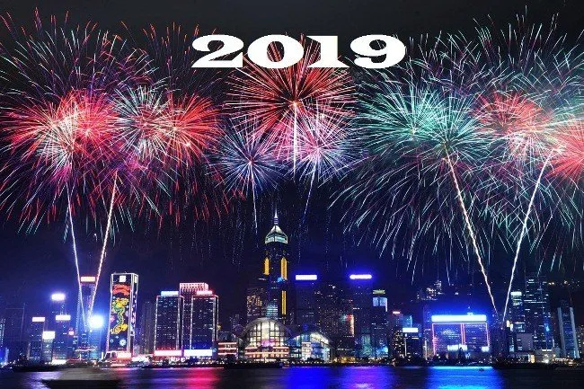 happy new year 2019 hong kong fireworks