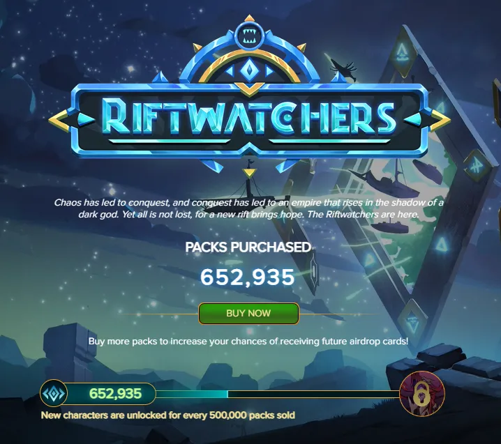 Riftwatchers presale ended Splinterlands.png