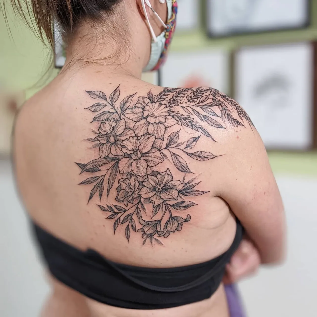 Larkspur Shoulder Tattoo -tatiyanawalter.jpg