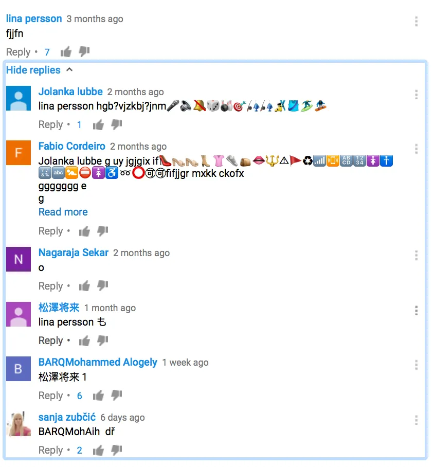 Weird comments under all the videos.png