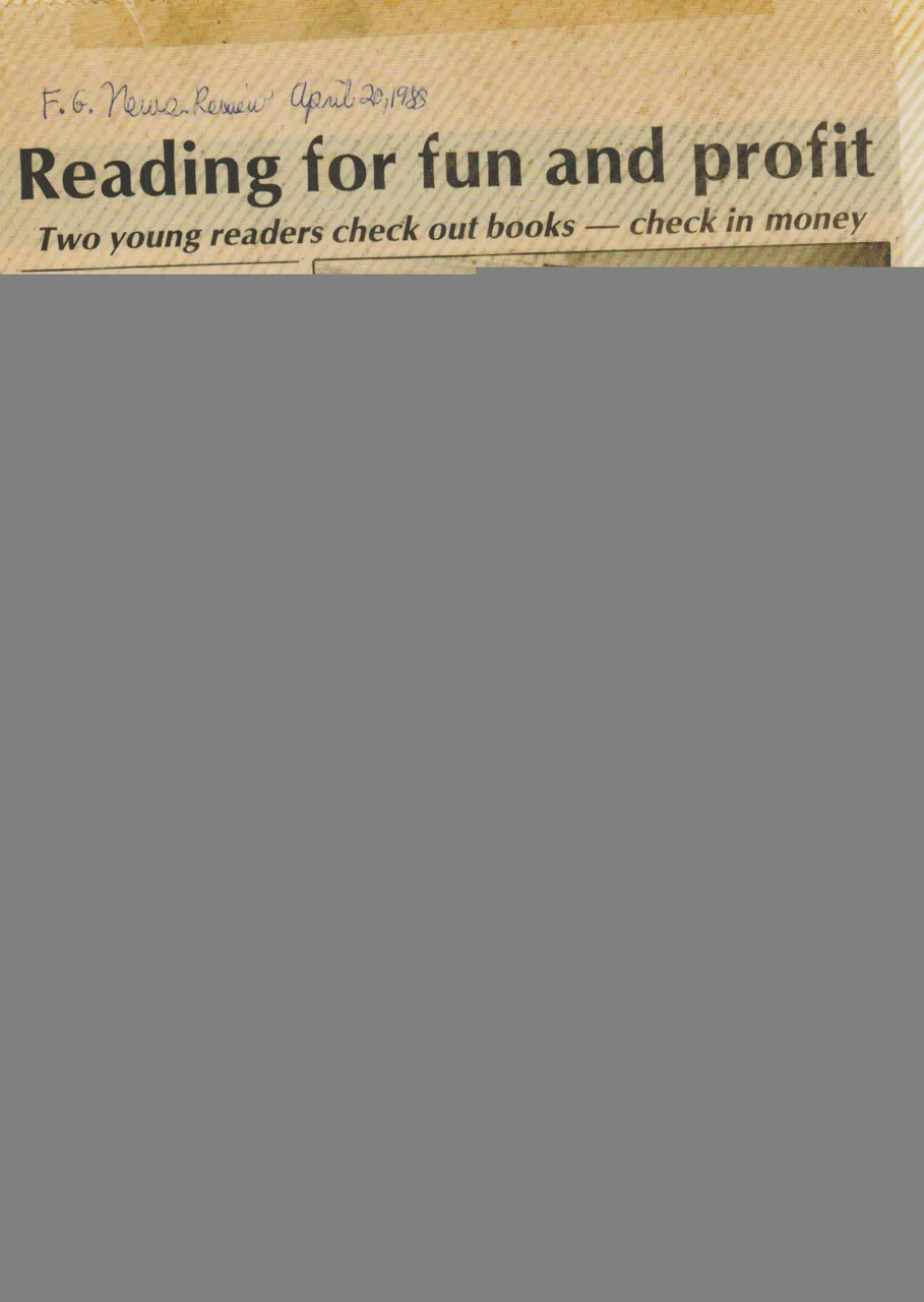 1988-04-20 - Molly Hill, Katie Arnold, county winners - 80 books read, state-wide For Kids Sake read-a-thon.jpg