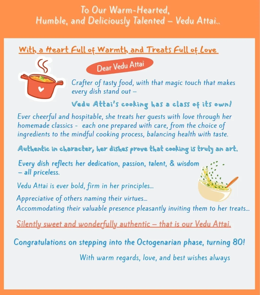 My created Personalized Birthday Card For Vedu Attai. Created in Canva.