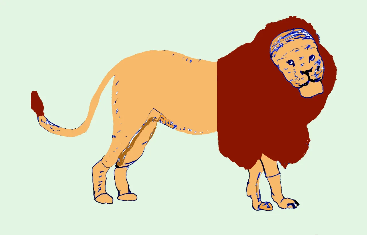 Lion King Drawing | Oil Pastels Drawing of Lion King | Çizimler, Kara kalem  portre, Portre