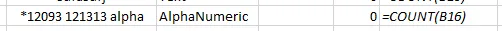 COUNT Function AlphaNumeric