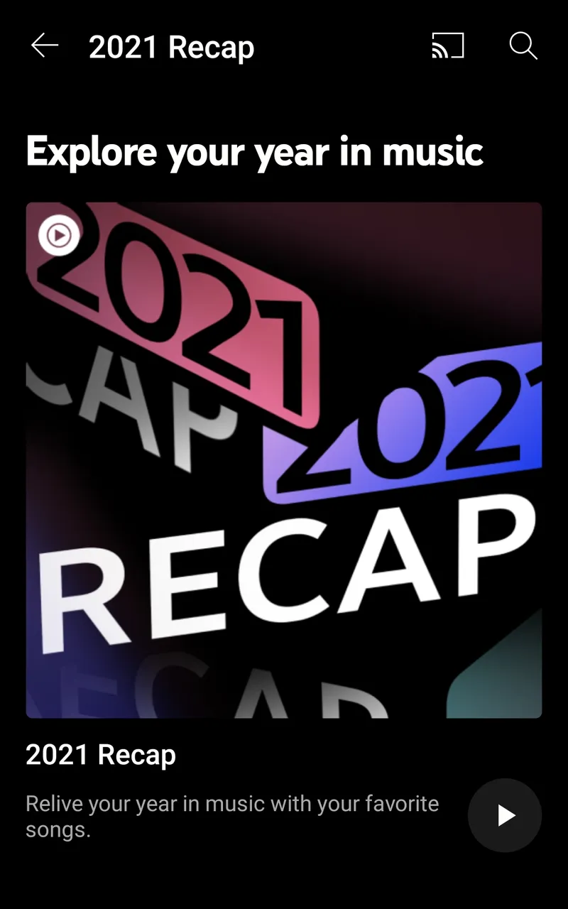 YouTube Music 2021 Recap