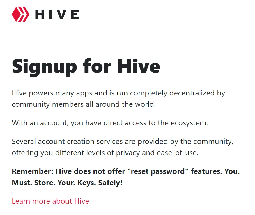 HIVE SIGNUP Page