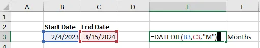 DateDif Months formula