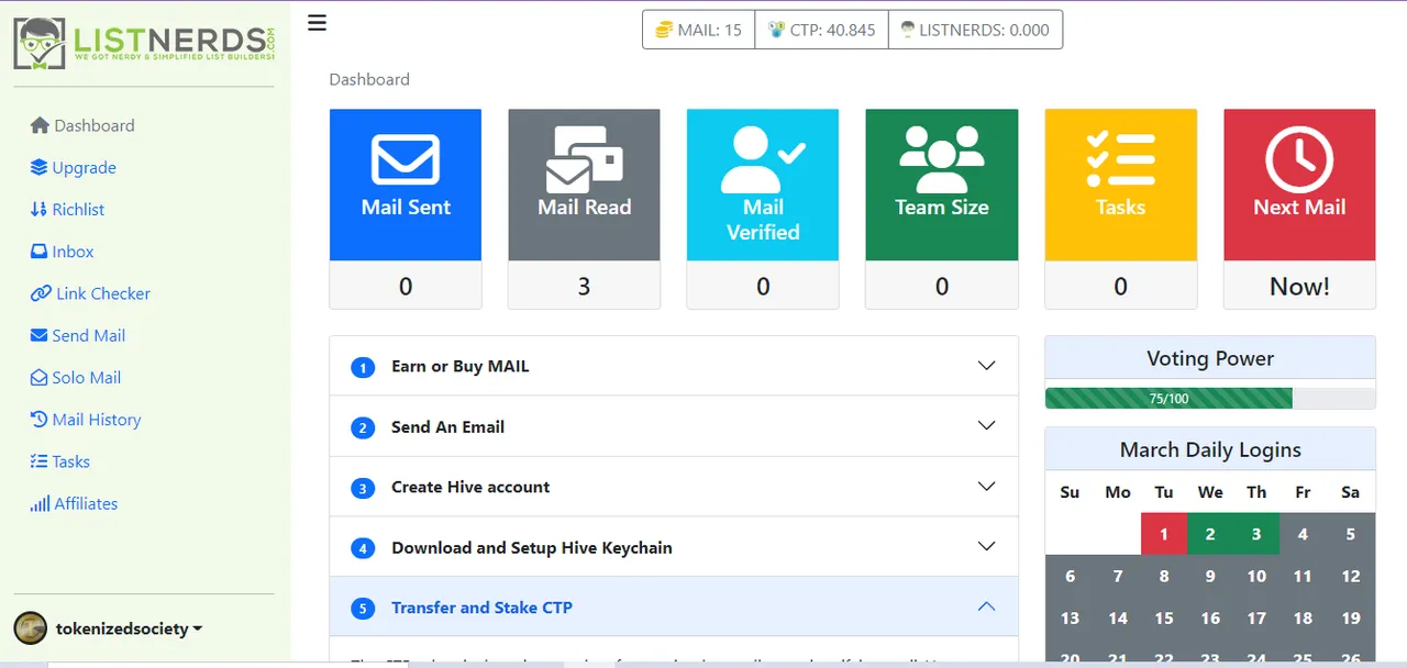 listnerds dashboard