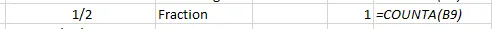 COUNTA Function fraction