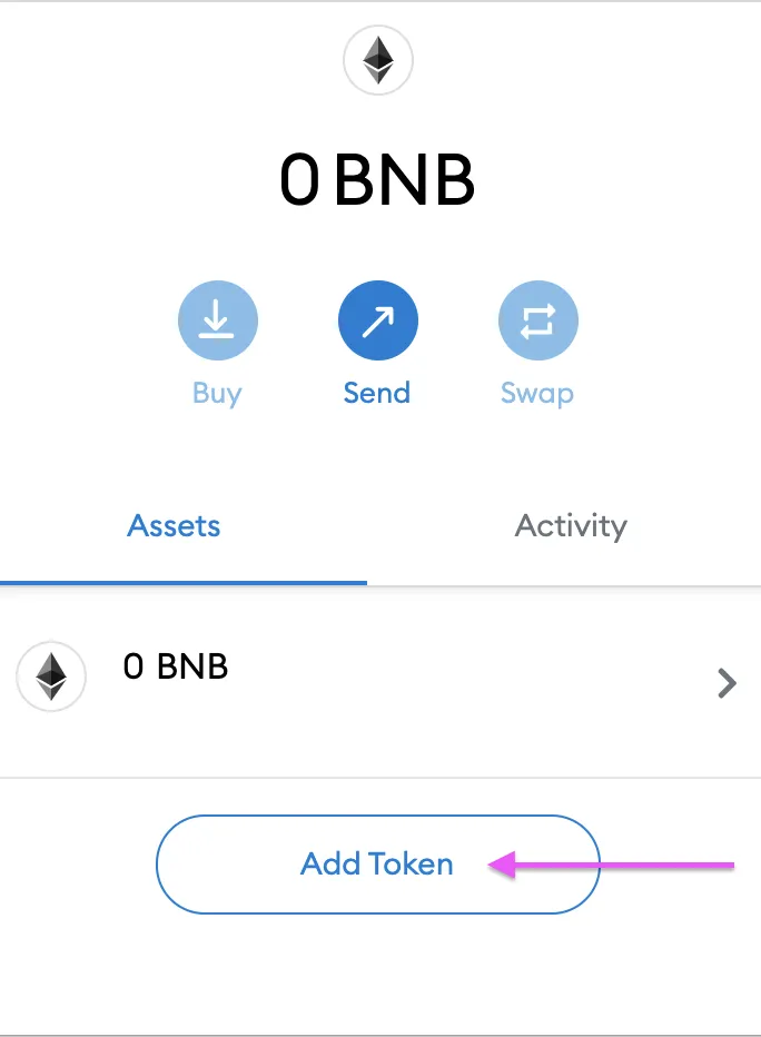 Add bLEO as a custom token to MetaMask.