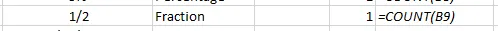 COUNT Function fraction