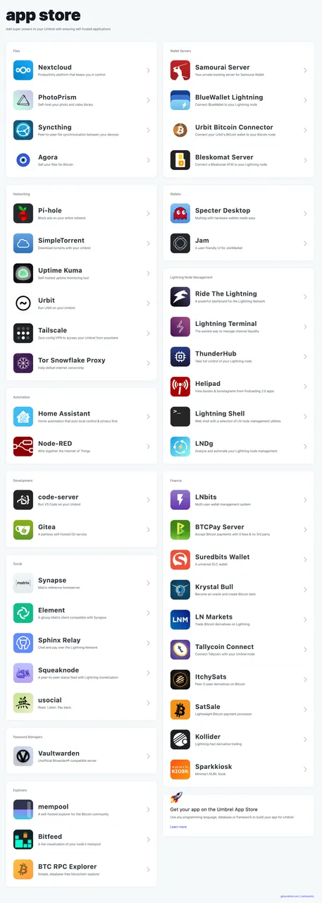 Umbrel App Store