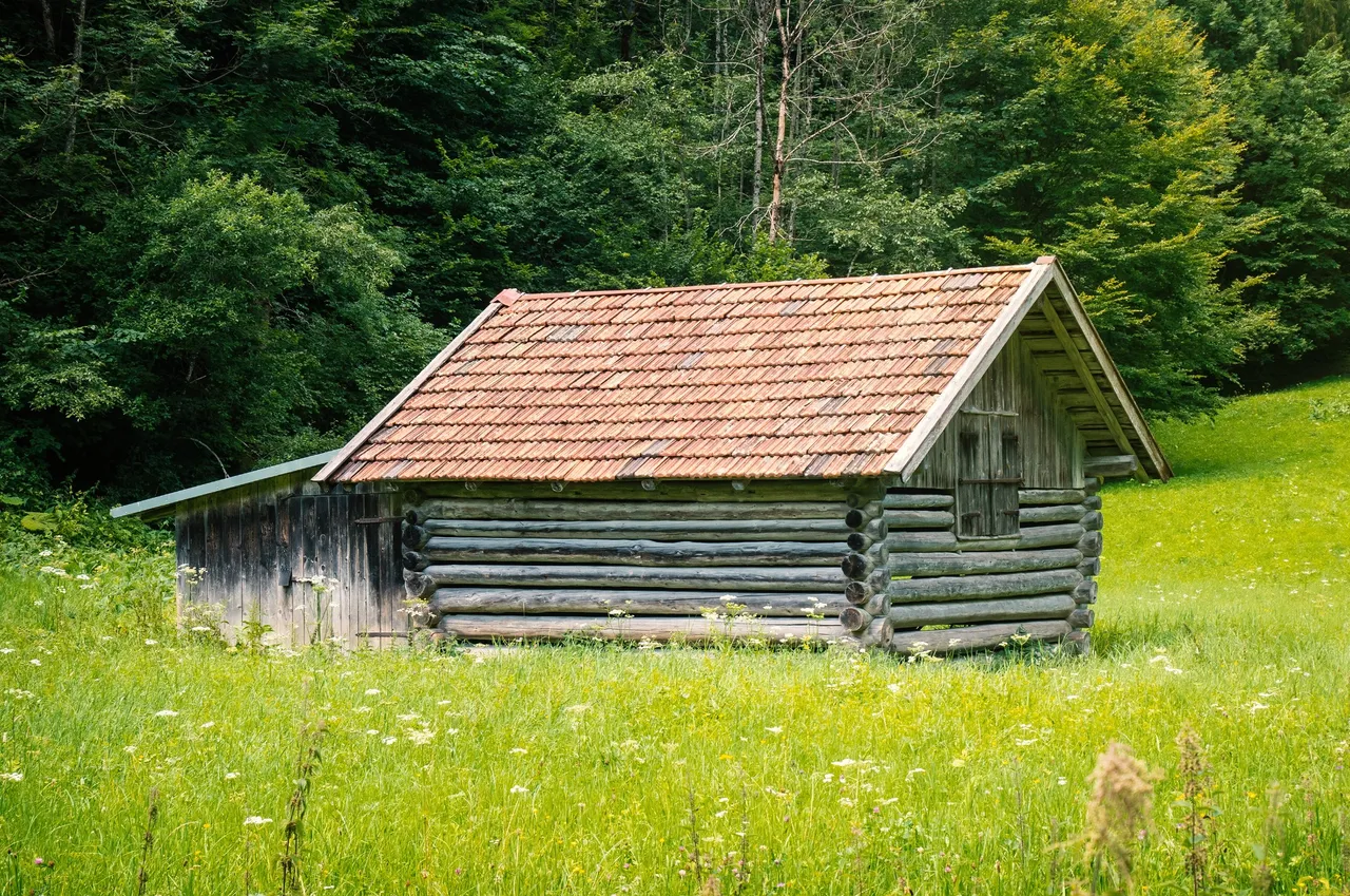 Beautiful wooden hut in the allgau region