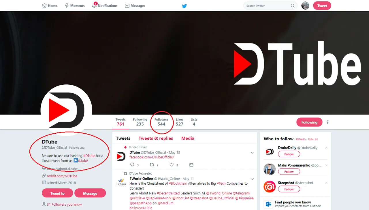 dtube stephen kendal twitter blog