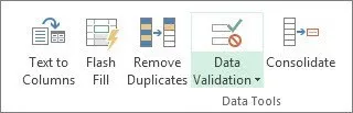 data validation in Excel