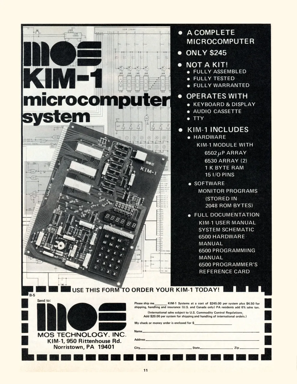 The MOS Technology KIM-1 Single-Board Computer