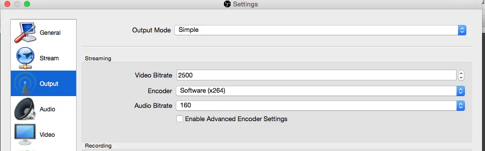 Setting Output Video Bitrate