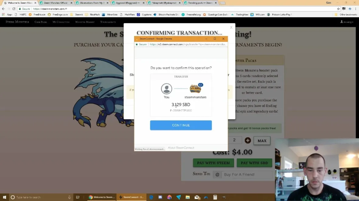 Buying Booster Packs Screen Grab