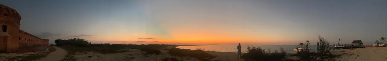 Sunrise from beach looking towards Bush Key