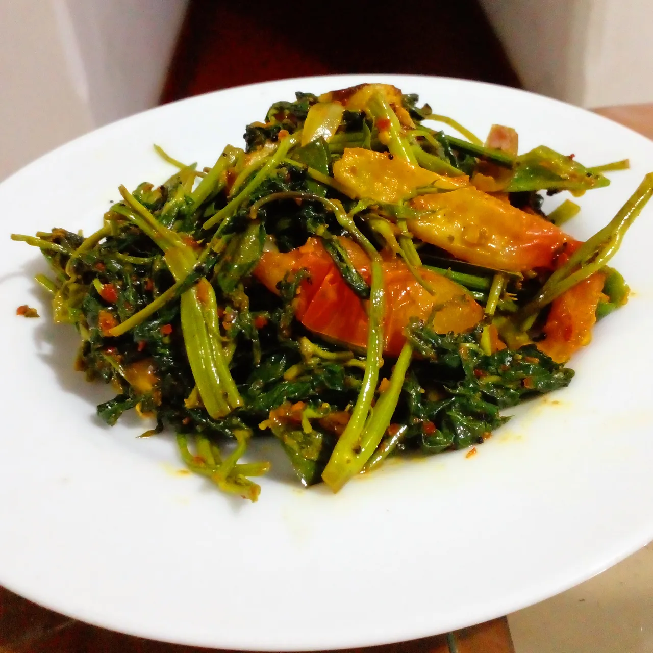 Water spinach recipe / Homemade / easy method