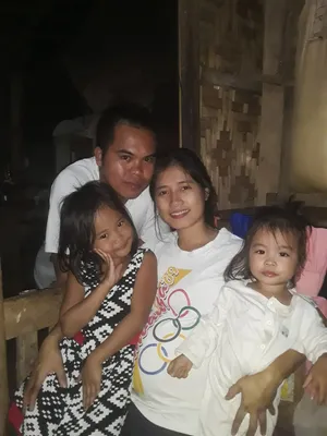 Our very first family photo, my son is in my tummy .